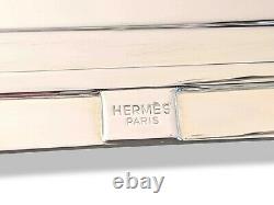 Hermes M3 Accueil Art Déco Plateau Argenté Sparte Pm Avec Poignées En Cuir Nouveau