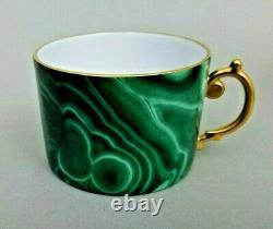 L’objet Malachite Cup & Soucoupe Green Gilded Tea Coffee Porcelain New