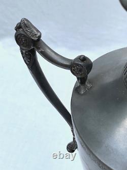 Lampe Ancienne Tall Converted 2 Poignée Pewter Decanter Vase Robinet Robinet Art Deco
