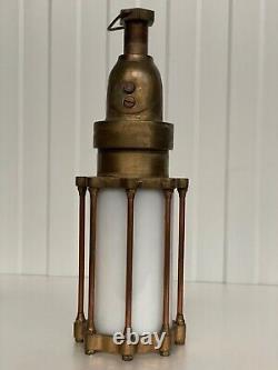 Lampe Art Déco industrielle en bronze/ laiton éblouissante
