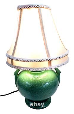 Lampe en céramique Stangl Pomme Verte avec poignée en anneau Art Déco Vintage No. 1682 Émaillage dégoulinant