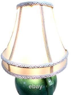 Lampe en céramique Stangl Pomme Verte avec poignée en anneau Art Déco Vintage No. 1682 Émaillage dégoulinant