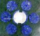 Lapis Lazuli Stone Inlay Work Tea Coaster White Round Marble Beer Coaster 4.5