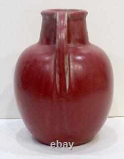 MAGNIFIQUE ! Vase antique à anses en poterie d'art FULPER des années 1920, style Art Déco ARTS CRAFTS, signé