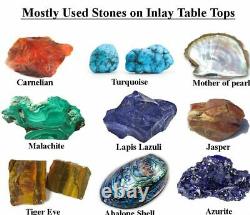 Malachite Stones Inlay Marble Tea Coaster Set Royal Look Table Master Piece 4.5