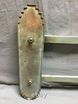 One Antique Art Déco Nickel Brass Door Push Pull Handle Vtg Grab Bar 302-19j