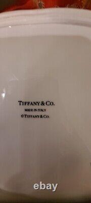 Panier à poignée tissée en céramique ovale blanc Tiffany & Co. fabriqué en Italie NEUF