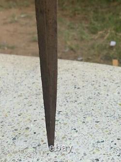 Poignée De Tigre Forgée De Main De Fer Rare Antique Top Shepherd's Sword Walking Stick