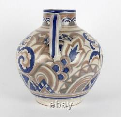 Poole Pottery Art Déco Ax Pattern Shape 901 Grand Vase À Deux Manipulés Csa