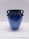 Poterie Vintage Fulper Vase à 3 Poignées #887 Bleu