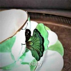 Prévente Ensemble tasse à thé et soucoupe à poignée en forme de papillon Art Déco Aynsley et assiette d'accompagnement