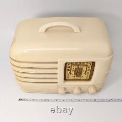 Radio Crosley à tube, style Art Déco, poignée supérieure, joli boîtier et cadran, sans tubes.