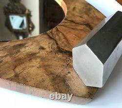 Rare André Sornay Bauhaus Fruitwood Mirrored Tray With Chrome Handles, Vers 1930