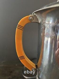 Rare Antique 1940s Art Deco Coffee Percolator With Bakelite  <br/>
	 
 <br/>   Percolateur à café Art Déco des années 1940 avec Bakélite rare et antique