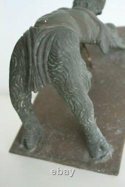 Rare Antique Architectural Bronze Pulvérisateur De Porte À Figurine Mythologique
