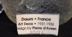Rare Antique Daum Art Deco Double Handled Etched Vase by Pierre D'Avesn <br/>

	<br/>
 
Translation: Rare Antique Daum Art Deco Vase à deux poignées gravé par Pierre D'Avesn