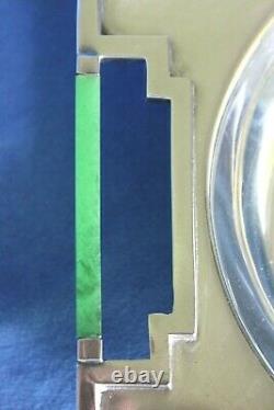 Rare Rockford Sheets Déco Art Moderne Déco Green Catalin Handle Silver Platter