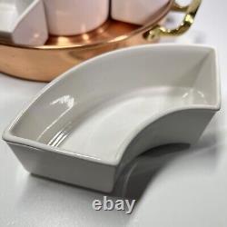 Revere Ware Shoppe 2.5 Qt Cuivre Chip Platter Serviteur Plateau En Céramique Ramekin & LID