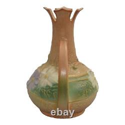 Roseville Cosmos Tan 1939 Vintage Art Deco Pottery Vase En Céramique Poignée 948-7