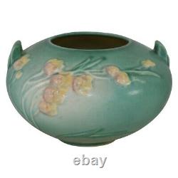 Roseville Pottery Ixia 1937 Green Art Deco Handled Bowl 326-4