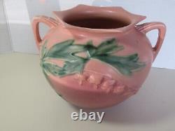 Roseville Rose 378-6 Coeur saignant Vintage Art Déco Poterie Vase à 2 poignées USA