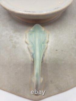 Roseville Toscane 1920s Vintage Art Deco Pottery Gray Pedestal Bowl / Plat 12