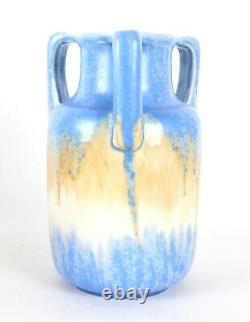 Ruskin Potterie Trois Poignée Cristalline Émaillée Vase Art Déco Artisanat 1932