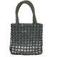 Sac Fourre-tout Mini Marion Godart Art Deco En Perles De Lucite Grises Et Perles De Graines D'hématite