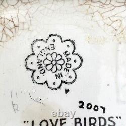 Shaw et Copestake Amour Oiseaux Art Déco Vase à Deux Poignées Noir Début de la Dame Sylvac