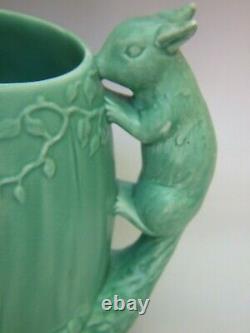 Sylvac Made In England Ceramic Acorn Green Jug Squirrel Poignée Art Deco Vgc