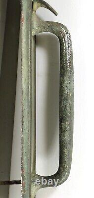 Tirer de porte d'entrée en bronze Art Déco antique de 20 pouces