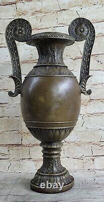 Urne De Bronze Cast Classique Avec Poignée Vase Sculpture Statue Figurine Vente