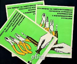 Ussr Electrical Tools Equipment -1968 Affiche De Sécurité Soviétique Russe Rétro Vintage