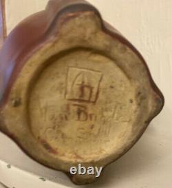 Van Briggle Potterie 1920-30 Persan Mulberry Art Déco Flûtage Vase Poignée