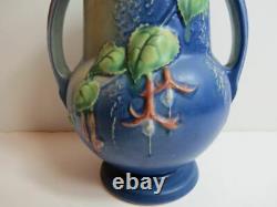Vase Roseville Blue Fuchsia À Double Poignée #898-8