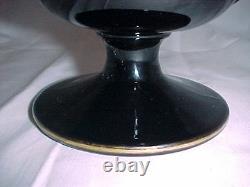 Vase Tiffin Art Deco Noir Deux Manches Avec Trim Or