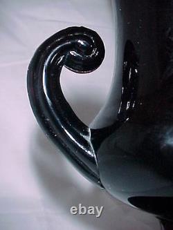 Vase Tiffin Art Deco Noir Deux Manches Avec Trim Or