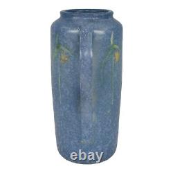 Vase à poignée en céramique vintage Art Déco Roseville Windsor Blue 1931 552-8