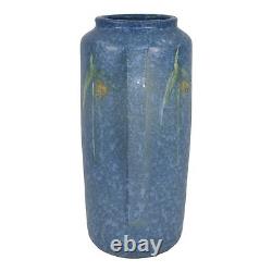 Vase à poignée en céramique vintage Art Déco de 1931 Roseville Windsor Blue 552-8