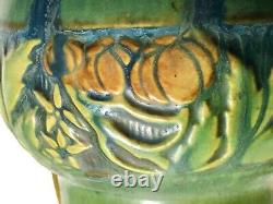 Vase à poignée verte Baneda de Roseville Pottery #589-6 Artisanat vintage des années 1933