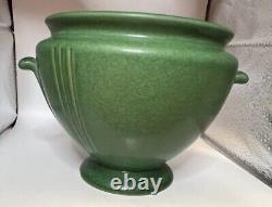 Vase bol Weller VELVA avec poignées vert avec feuilles florales Art Déco 5 Nice