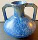 Vase En Céramique Art Déco Français De Pierrefonds Avec émail Cristallin Bleu