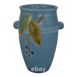 Vase en céramique bleue Art Déco vintage de 1933 de Weller Cornish