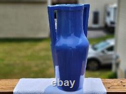 Vieux grand vase de sol en céramique artistique Art Déco MCM Red Wing 155 Bleu