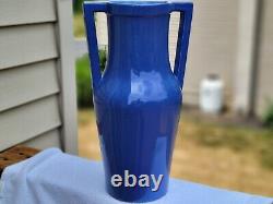 Vieux grand vase de sol en céramique artistique Art Déco MCM Red Wing 155 Bleu