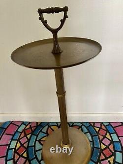 Vintage 28 Ashtray Floor Stand Brass Handled Stand Cigar Tobacco MCM Art Deco