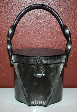 Vintage 50's Wilardy Gray Pearlized Twisted Handle Lucite Purse Aa