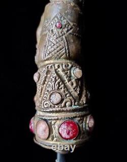 Vintage Balinese Kris Poignée Warrior Chris Sword Hilt Brass Collectionnable Bali Art