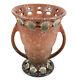 Vintage Roseville Art Déco Ohio Potterie Marron Ferella Vase Avec Poignées 502-6