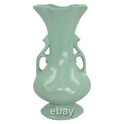 Weller Blossom 1930s Vintage Art Deco Potterie Vert Poigné Vase En Céramique Tall